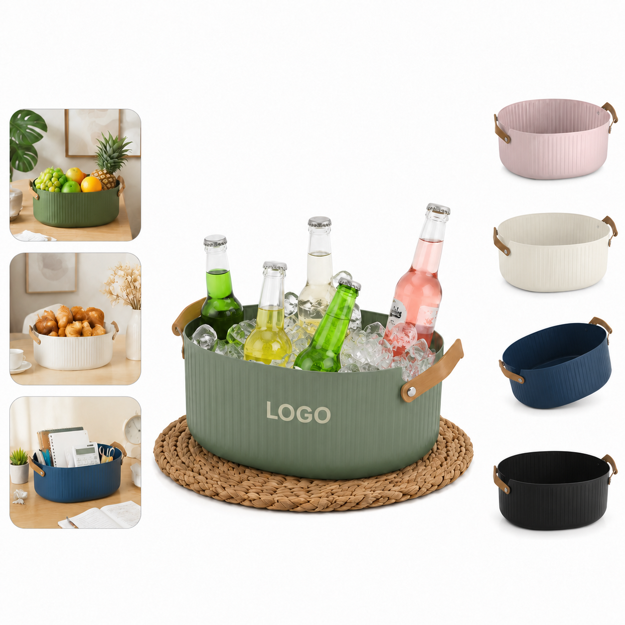 Portable Insulated PET Beverage Ice Bucket
