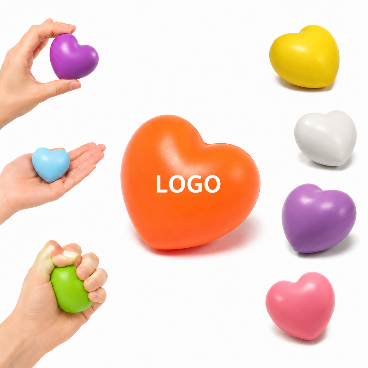 Heart-Shaped PU Foam Stress Relief Ball