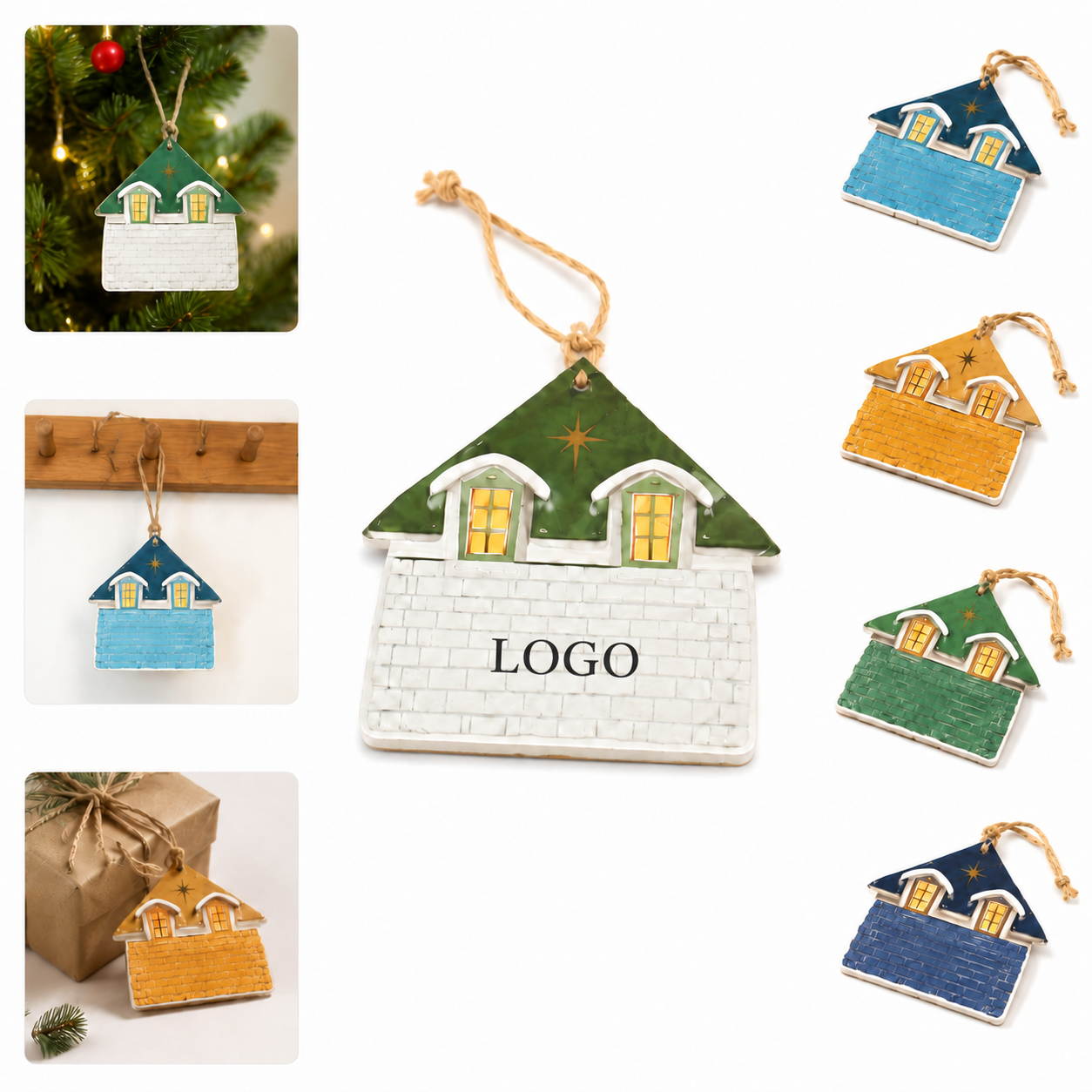 Glossy Ceramic House Decorative Ornament
