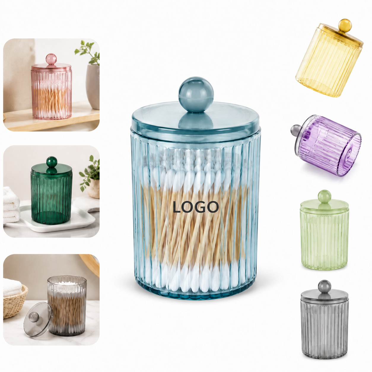 Clear Acrylic Canisters with Plastic Lids