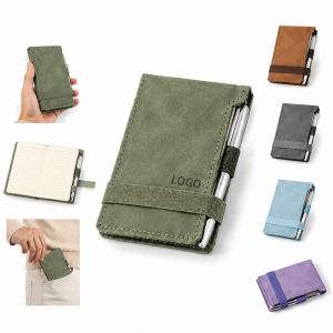 Pocket Faux Leather Notepad and Pen Set