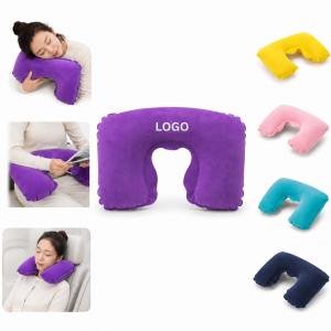 Portable U-Shape Inflatable Travel Neck Pillow